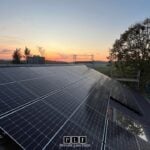 Rooftop solar panels after receiving solar panel repair.
